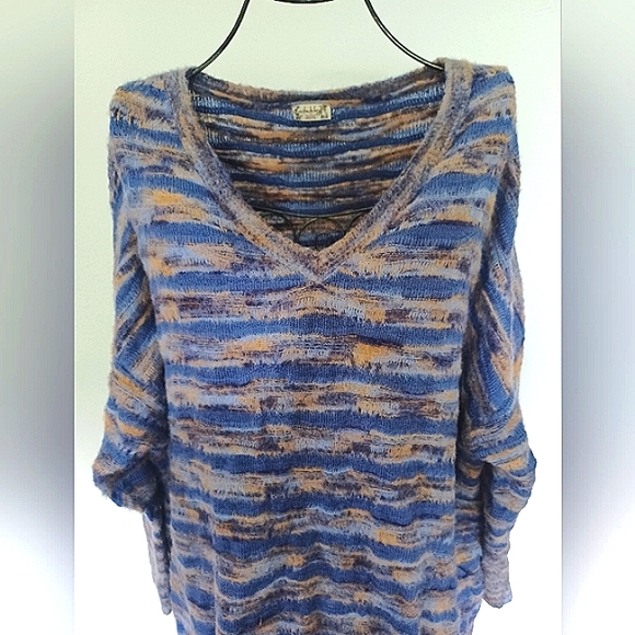 FP Intimately Soft And Cozy V-Neck Striped Sweater Med - Xl - Picture 1 of 10